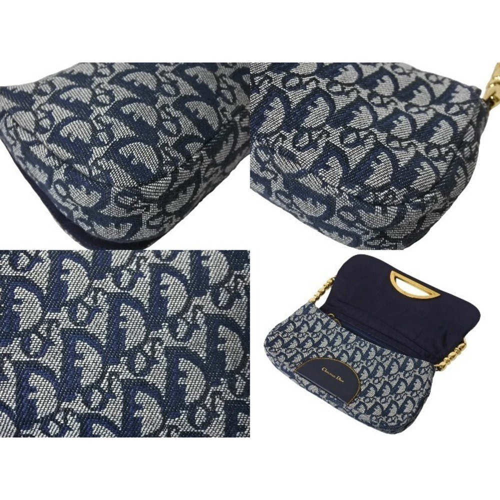 Christian Dior Marispearl Shoulder Bag Navy Blue Logo Canvas - Picture 6 of 8